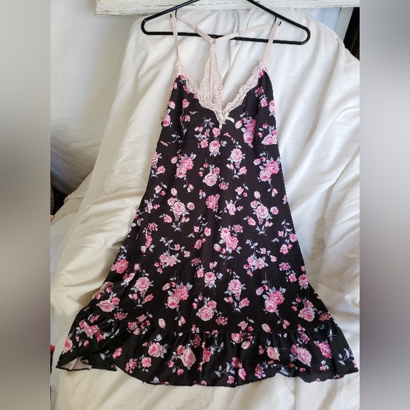 Laura Ashley Other - Laura Ashley black nightgown with pink floral print. Size large. Never worn.